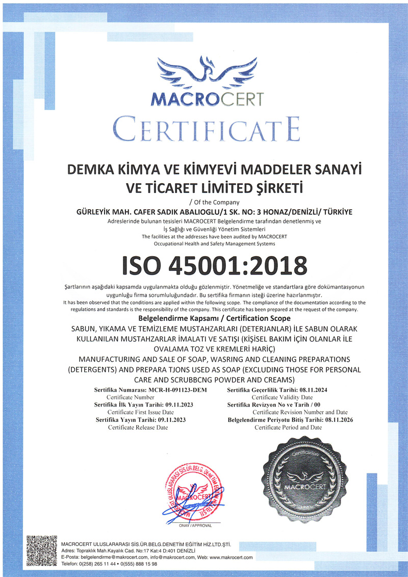  SALII VE GVENL YNETM SSTEM SERTFKASI